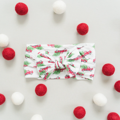 Classic Christmas Truck with Trees Nylon Headband