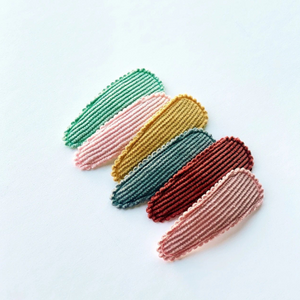 Set of 6 | Ribbed Corduroy Snap Clips
