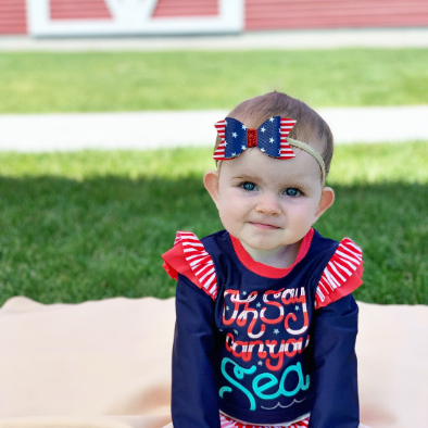 Patriotic Stars Fourth of July Bow