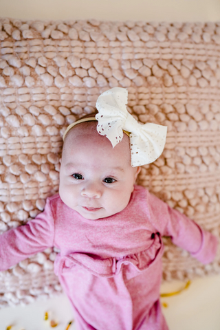 4" Messy Eyelet Bow Baby Headband