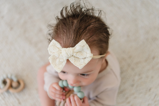 Frilly Summer Lace Hair Bow