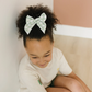 Medium Gingham Daisy Embroidered Linen Bow