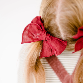 Mini Cotton Linen Bow Hair Clips