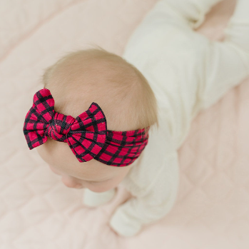 Red Buffalo Grid Plaid Headband