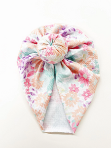 Pastel Floral Baby Bun Turban