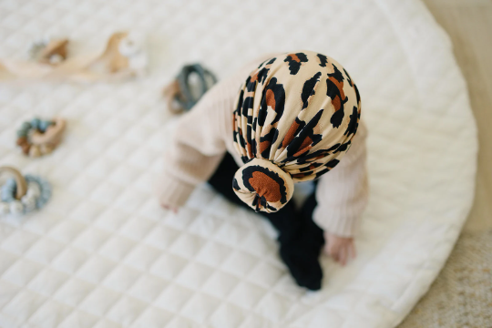Leopard Print Baby Bun Turban