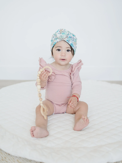 Beautiful Blue Blossom Bun Baby Turban