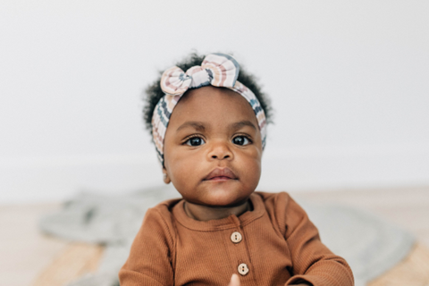 Baby Wearing Fall Stripe Nylon Headband - Golden Dot Lane