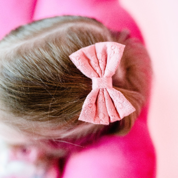 3” Square Floral Stitched Linen Bows