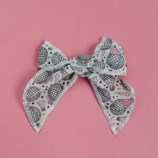 Happy New Year 2023 4" Serged Cotton Hair Bow