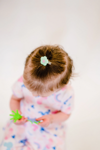 Petite Mini Mint Flower Acrylic Hair Clip