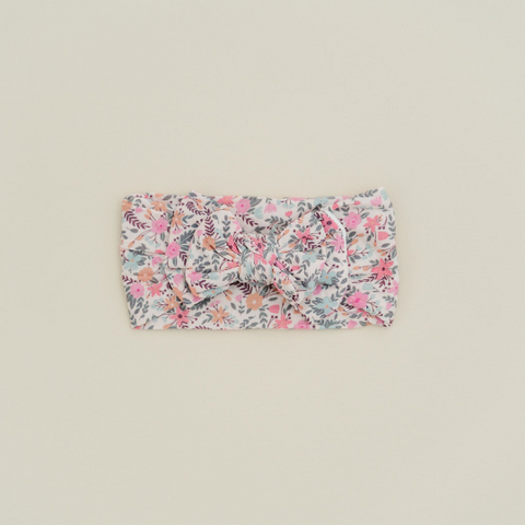 Beautiful Floral Double Bow Nylon Headband