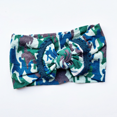 Camo Pom Pom Nylon Headband