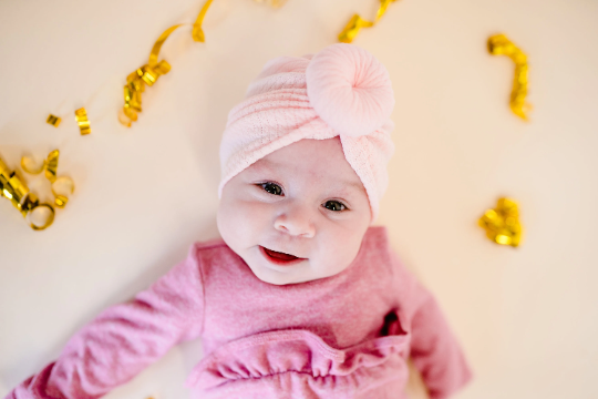 Blush Thick Quilted Baby Bun Turban