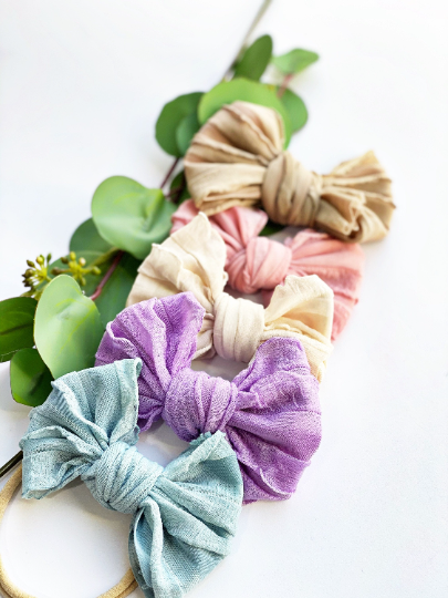 Colorful Ruffle Frilly Bows - Golden Dot Lane