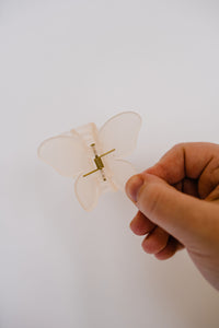 Crystal Peach Butterfly Claw Clip