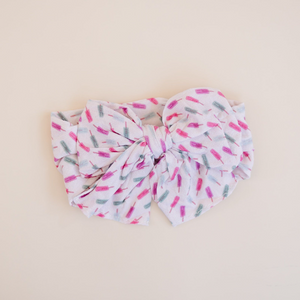 Big Bow Watercolor Summer Popsicle Nylon Headband