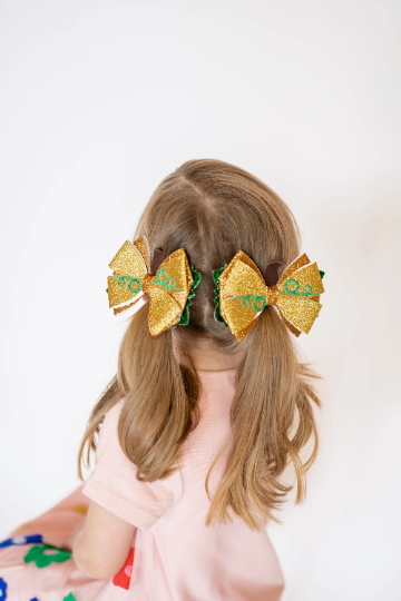 5" Glitter Pumpkin Hair Bow