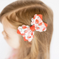 4" Summer Sliced Strawberries Faux Leather Hair Bow Clip
