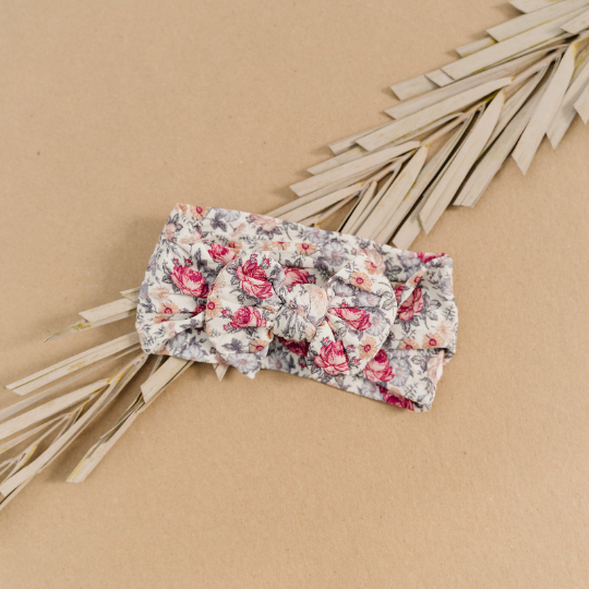 Trendy Vintage Floral Nylon Headband