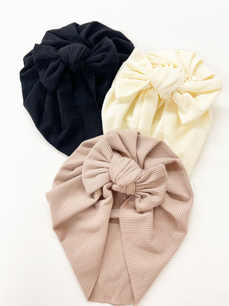 Bow Ribbed Baby Turban