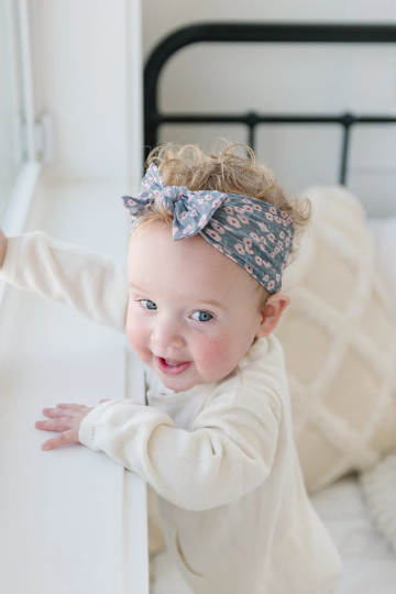 Dark Fall Floral Nylon Baby Headband