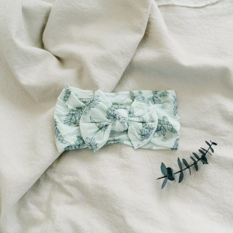 Fall Sage Green Blooms Nylon Headband
