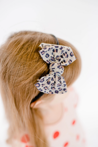 Leopard Bow Hard Headband