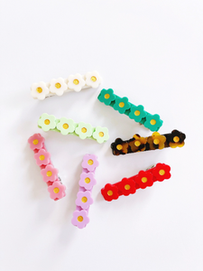 Set of 7 | Flower Resin Clips