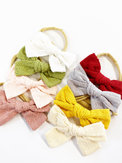 Spring Stitched Linen Bows