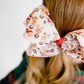Vintage Santa and Reindeer 7” Grosgrain Hair Bow