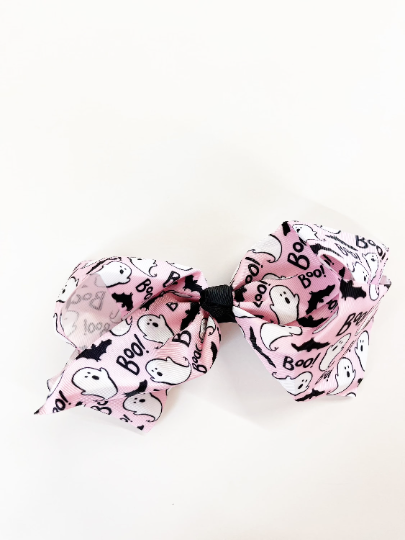 Pink Boo 7” Grosgrain Bow