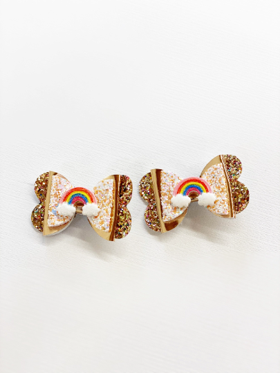 Set of 2 | Rose Gold Rainbow Pigtail Sets