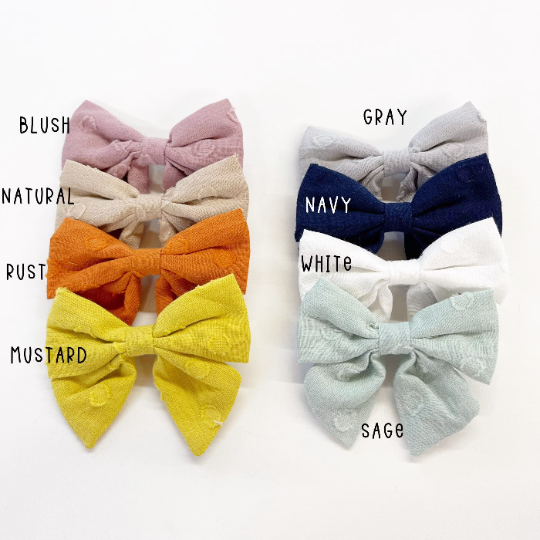 3.5” Dotted Linen Hair Bows