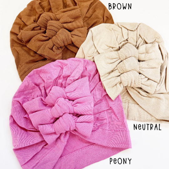 Triple Bow Solid Color Baby Turban