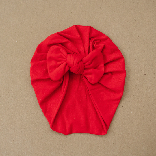 Red Big Bow Baby Turban