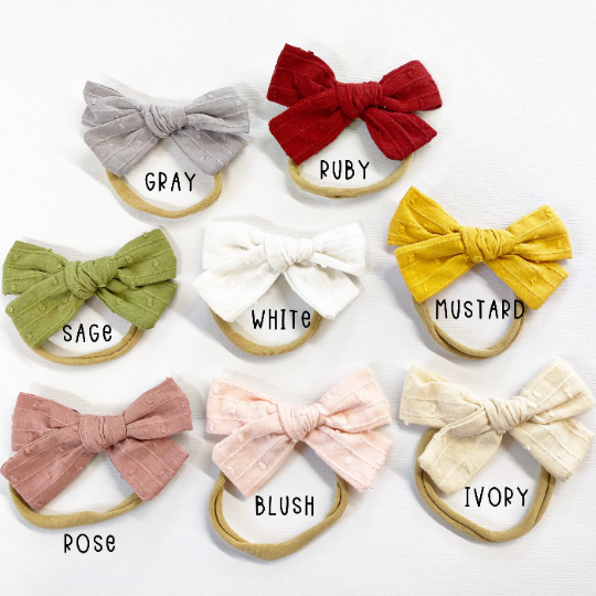 Spring Stitched Linen Bows