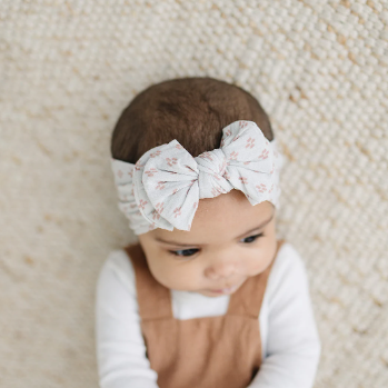 Muted Modern Dash Double Bow Nylon Headband