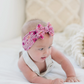 Crimson Floral Plaid Baby Nylon Headband