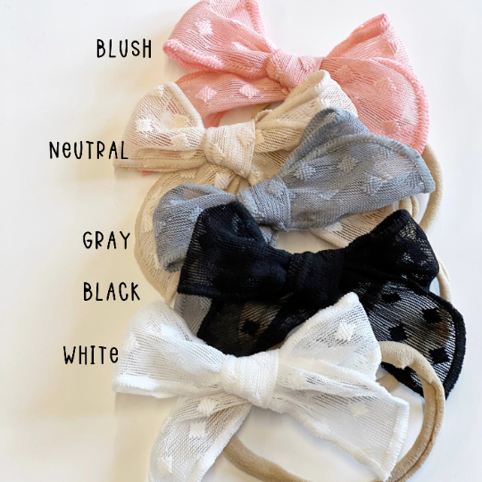 Fancy Textured Tulle Petite Bows