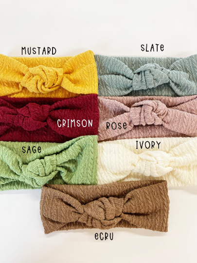 Knotted Cardigan Knit Headbands
