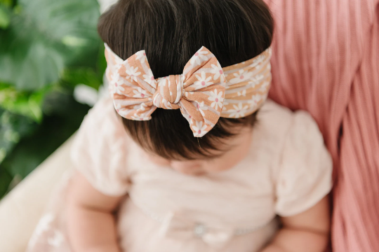 Happy Yellow Daisy Stripe Nylon Headband