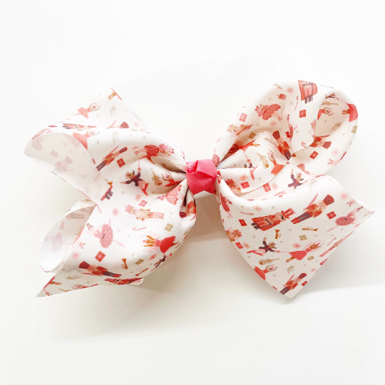 Winter Nutcracker 7" Grosgrain Hair Bow