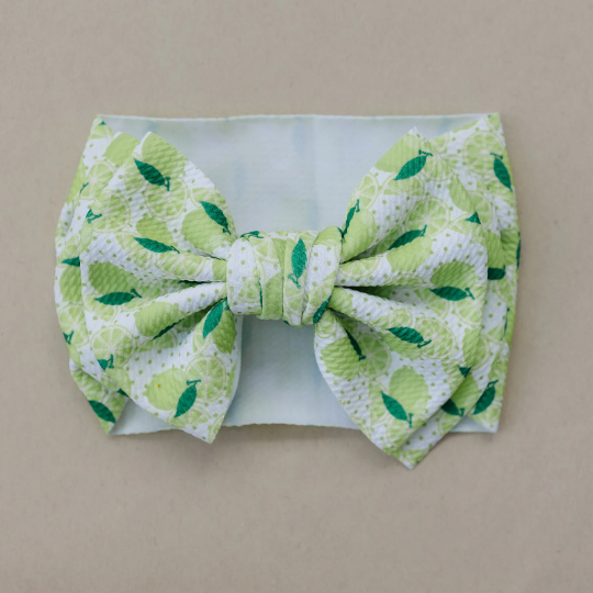 XL Lemon Lime Citrus Bow Texture Headband
