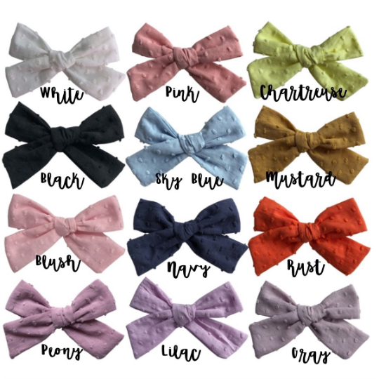 Color Options Swiss Dot Cotton Bows - Golden Dot Lane