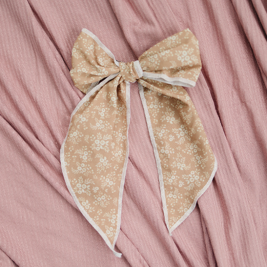 Extra Large Golden Floral Bloom Fable Cotton Bow