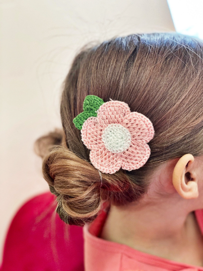 3” Crochet Flower Snap Clips