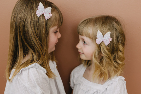 Set of 2 Pastel Butterfly Shimmer Hair Clips
