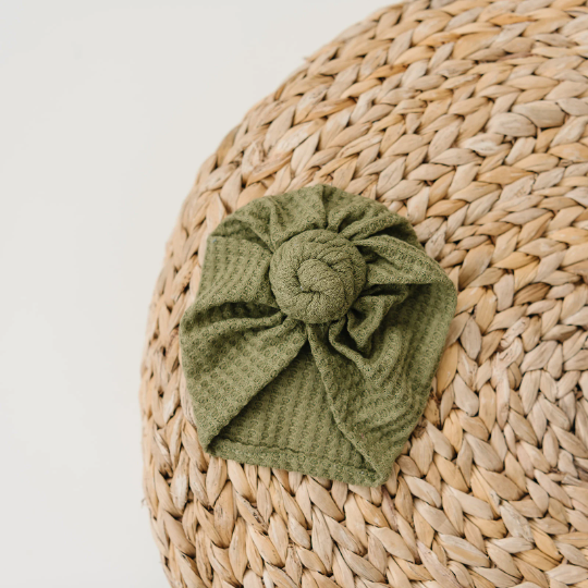 Knotted Waffle Knit Baby Turban