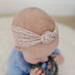 Knotted Neutral Daisy Baby Nylon Headband